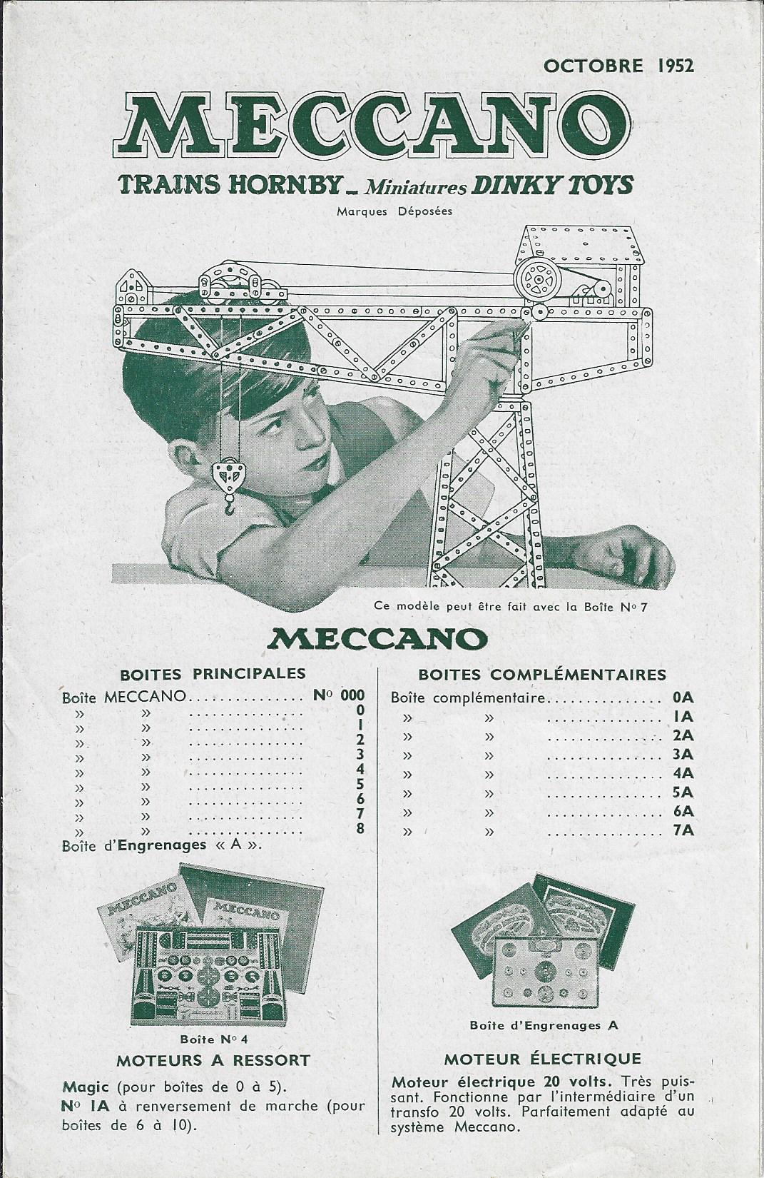 Dpliant Meccano 1952 (Octobre) page1